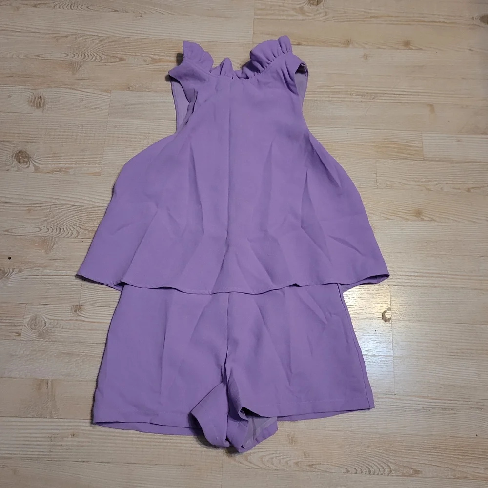 DO+BE Lavender Ruffled Romper - Picture 1 of 5